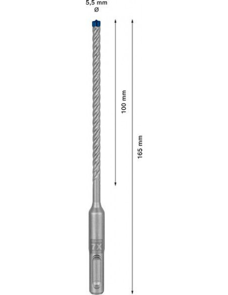Broca para martillo EXPERT SDS plus-7X de 5,5 x 100 x 165 mm