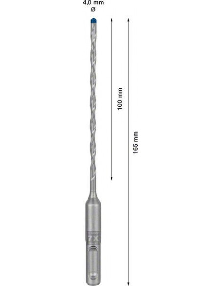 Broca para martillo EXPERT SDS plus-7X de 4 x 100 x 165 mm