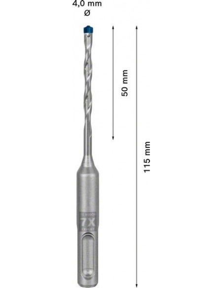 Broca para martillo EXPERT SDS plus-7X de 4 x 50 x 115 mm