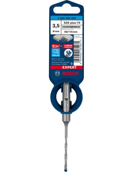 Broca para martillo EXPERT SDS plus-7X de 3,5 x 50 x 115 mm