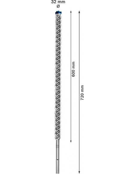 Broca para martillo EXPERT SDS max-8X de 32 x 600 x 720 mm