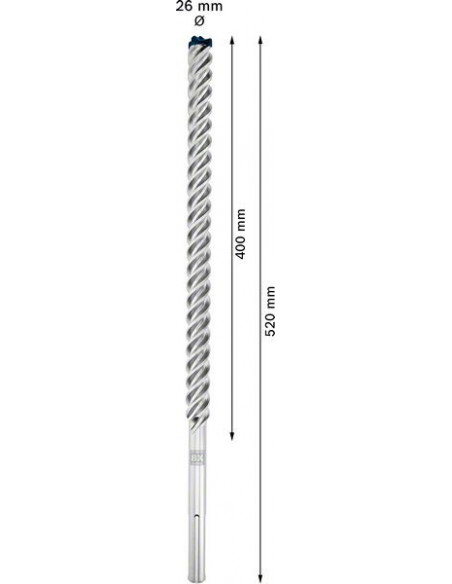 Broca para martillo EXPERT SDS max-8X de 26 x 400 x 520 mm