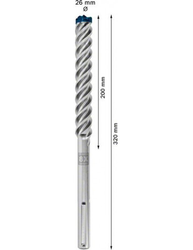 Broca para martillo EXPERT SDS max-8X de 26 x...