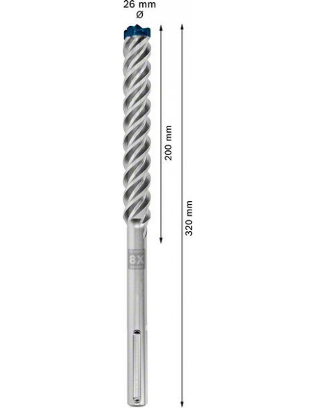Broca para martillo EXPERT SDS max-8X de 26 x 200 x 320 mm