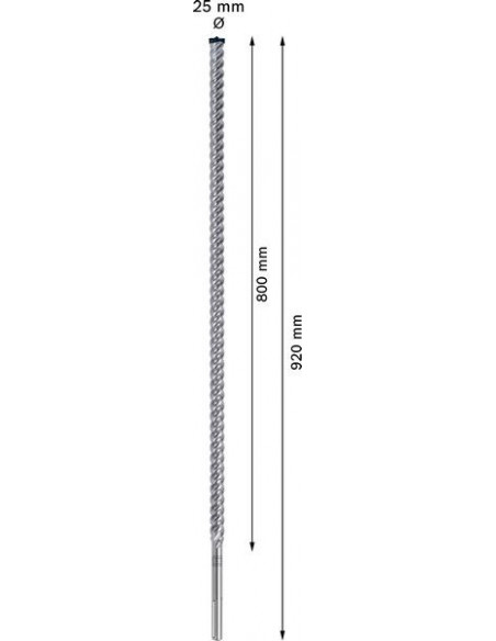Broca para martillo EXPERT SDS max-8X de 25 x 800 x 920 mm
