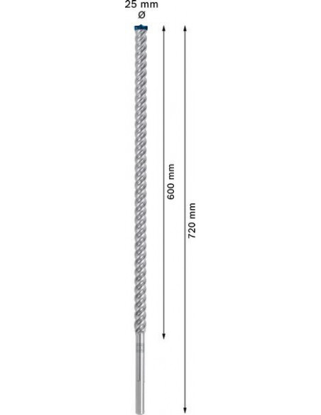 Broca para martillo EXPERT SDS max-8X de 25 x 600 x 720 mm