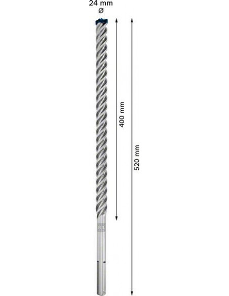 Broca para martillo EXPERT SDS max-8X de 24 x 400 x 520 mm