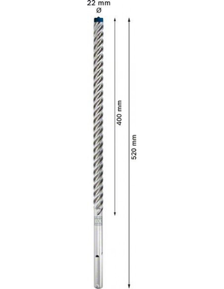 Broca para martillo EXPERT SDS max-8X de 22 x 400 x 520 mm
