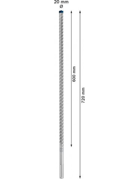 Broca para martillo EXPERT SDS max-8X de 20 x 600 x 720 mm