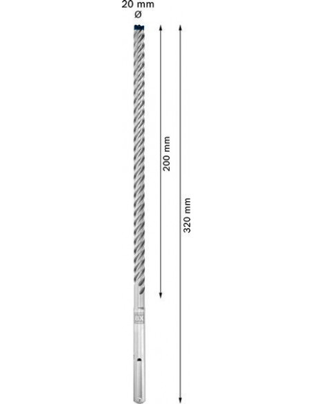 Broca para martillo EXPERT SDS max-8X de 18 x 400 x 540 mm