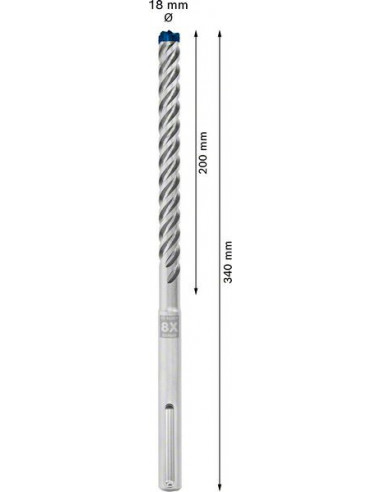 Broca para martillo EXPERT SDS max-8X de 18 x...