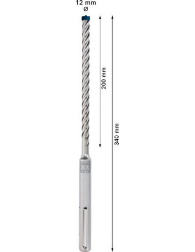 Broca para martillo EXPERT SDS max-8X de 12 x...
