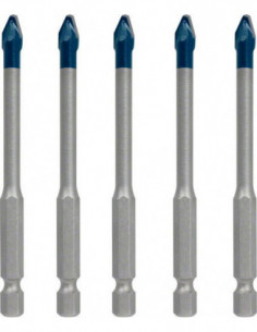 BOSCH EXPERT 2608900599 Set de brocas para tejas EXPERT HEX-9 HardCeramic de 6 mm, 5 unidades