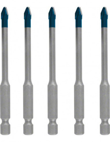 BOSCH EXPERT 2608900598 Set de brocas para tejas EXPERT HEX-9 HardCeramic de 5 mm, 5 unidades