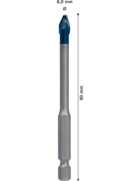 BOSCH 2608900590 Broca EXPERT HEX-9 Hard Ceramic (6 x 90 mm)