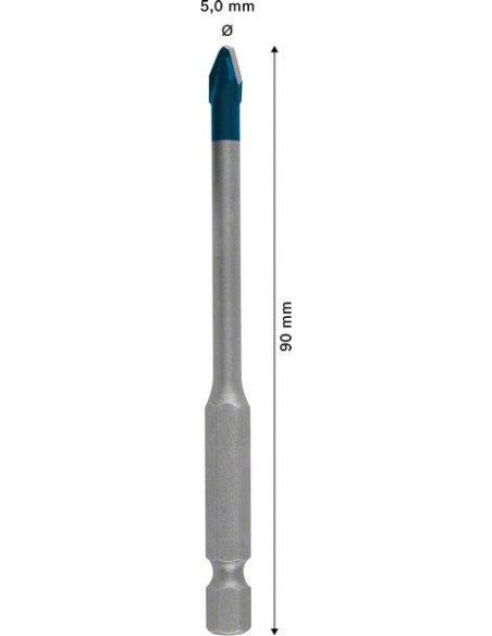 BOSCH 2608900589 Broca EXPERT HEX-9 Hard Ceramic (5 x 90 mm)