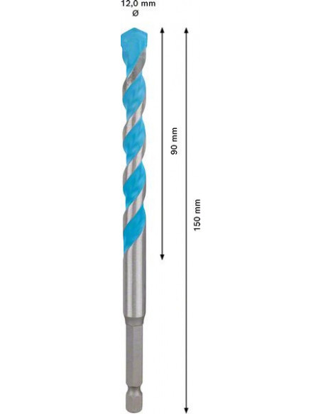 Broca EXPERT HEX-9 MultiConstruction de 12 x 90 x 150 mm