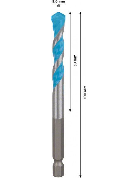 Broca EXPERT HEX-9 MultiConstruction de 8 x 50 x 100 mm
