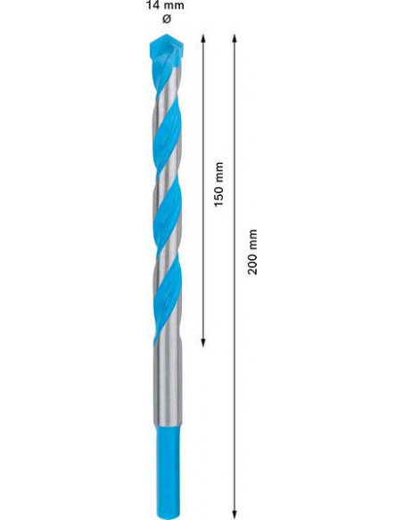 Broca EXPERT CYL-9 MultiConstruction de 14 x 150 x 200 mm