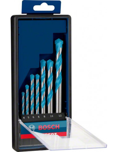 BOSCH EXPERT 2608900647 Set de brocas EXPERT MultiConstruction CYL-9 de 4/5/6/6/8/10/12 mm, 7 unidades