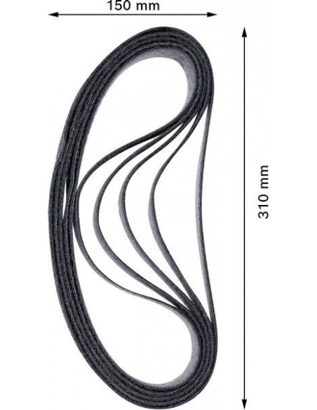 Banda de lija EXPERT N470 para lijadoras de banda de 40 x 760 mm, gruesa, 10 unidades