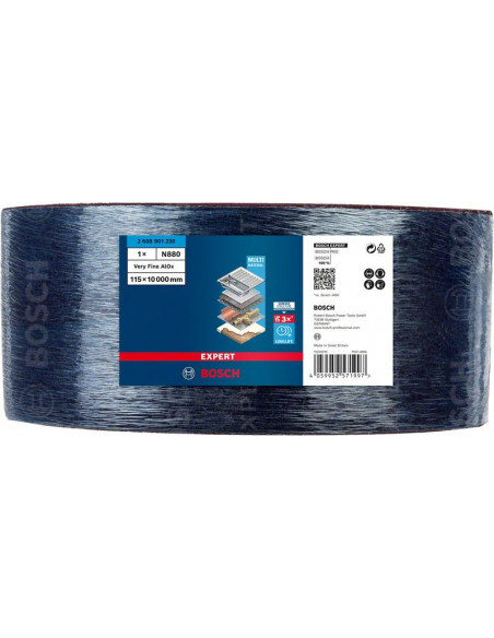 Rollo de vellón EXPERT N880 para lijado manual de 115 mm x 10 m, muy fino A