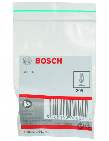 Engarce con tuerca de bloqueo para amoladoras recta (Ø 8)