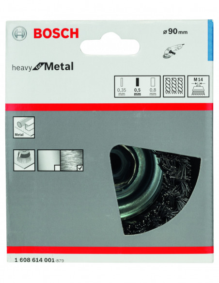 Cepillo de vaso anudados Heavy for Metal con rosca M14 para amoladoras angulares (Ø 90)