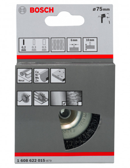 Rueda de alambre ondulado para taladros Clean for Metal (Ø 75)