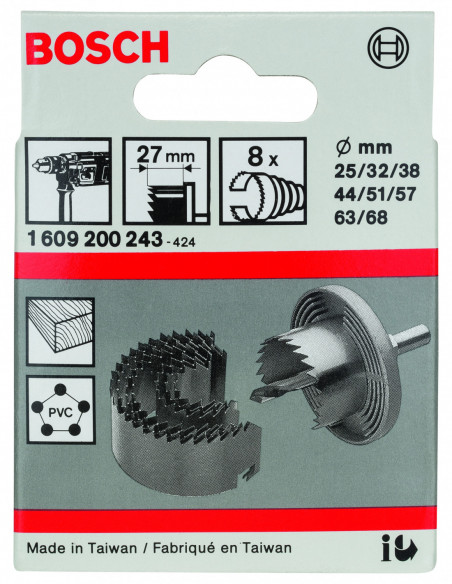 Set de Sierra de corona Para madera y plástico de 8 unidades