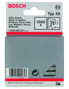 Grapas de lomo estrecho, tipo 55 2