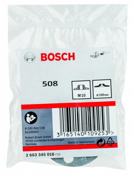 Tuerca redonda para disco de fibra para amoladoras angulares con rosca M10