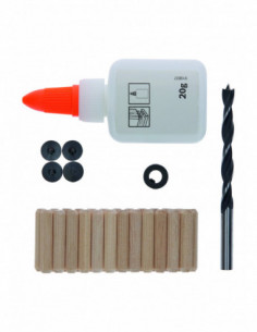 Set de taco de madera de perfil con broca en espira,...