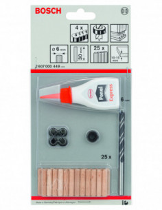 Set de taco de madera de perfil con broca en espira,... 2