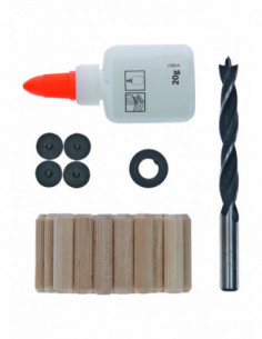 Set de Taco de madera de perfil con broca en espiral,...