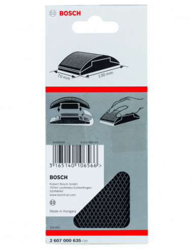 Bloque de goma para lijar, dispositivo de fijación