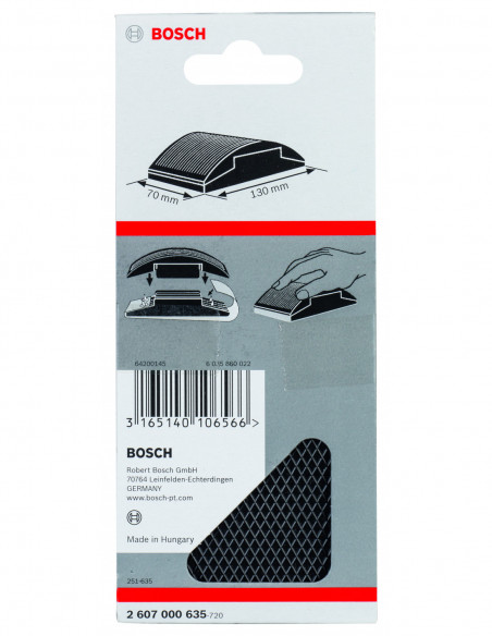 Bloque de goma para lijar, dispositivo de fijación