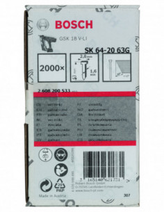 Comprar Clavos de acabado de 20° 1,6/16 g, versión galvanizada. Ref: 2608200533 2