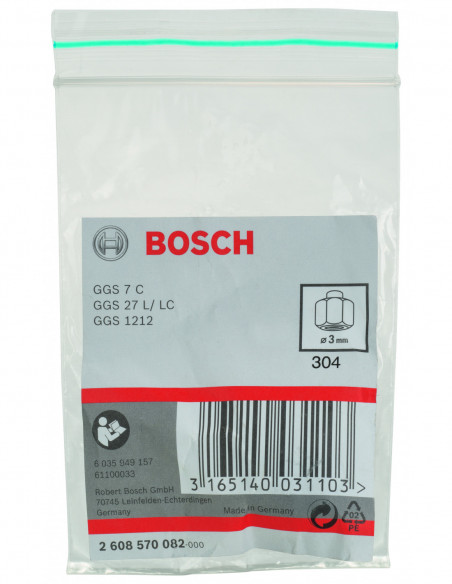 Engarce con tuerca de bloqueo para amoladoras recta (Ø 3)