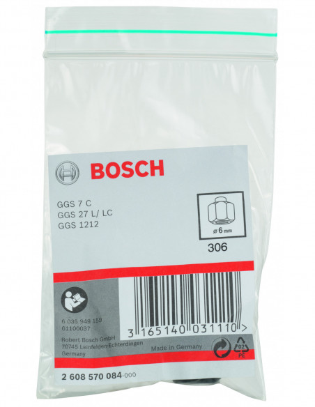 Engarce con tuerca de bloqueo para amoladoras recta (Ø 6)