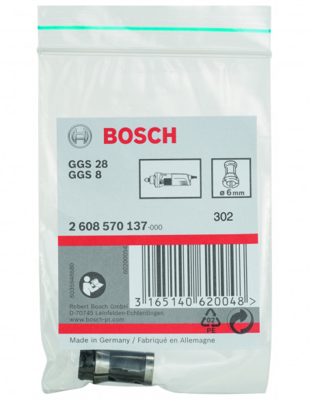 Engarce sin tuerca de bloqueo para amoladoras recta (Ø 6)