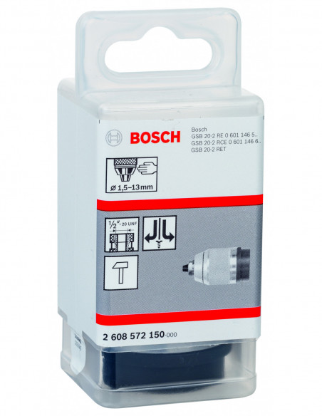 Portabrocas cromado sin llave para taladros de impacto