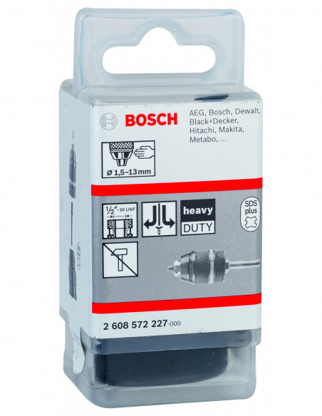 Portabrocas con dos casquillos sin llave con vástago de inserción SDS plus