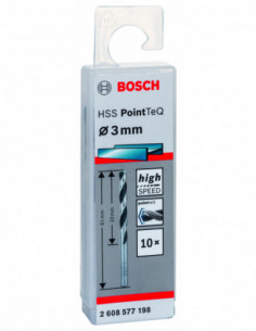Comprar Broca helicoidal HSS PointTeQ con vástago cilíndrico para metal (Ø 3). Ref: 2608577198 2
