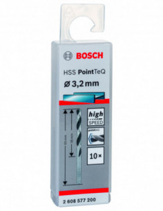 Comprar Broca helicoidal HSS PointTeQ con vástago cilíndrico para metal (Ø 3,20). Ref: 2608577200 2