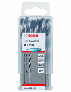 Comprar Broca helicoidal HSS PointTeQ con vástago cilíndrico para metal (Ø 6). Ref: 2608577228 2