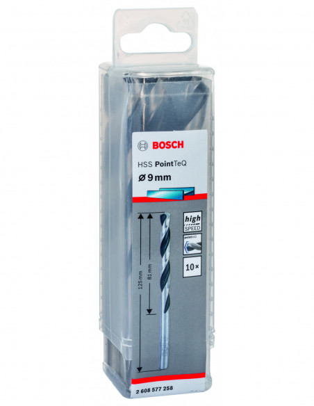 Broca helicoidal HSS PointTeQ con vástago cilíndrico para metal (Ø 9)