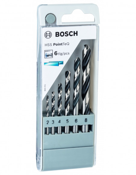 Set de brocas helicoidal HSS PointTeQ con vástago cilíndrico para metal