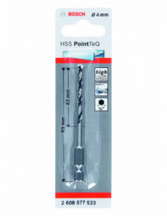 Comprar Broca helicoidal HSS PointTeQ con vástago de inserción hexagonal para metal (Ø 4). Ref: 2608577523 2