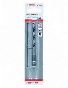 Comprar Broca helicoidal HSS PointTeQ con vástago de inserción hexagonal para metal (Ø 6). Ref: 2608577528 2